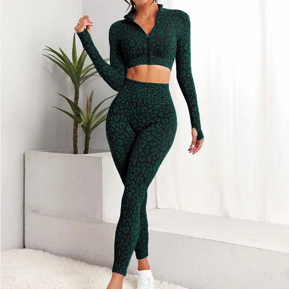 Stylish Green Leopard Print Jumpsuit